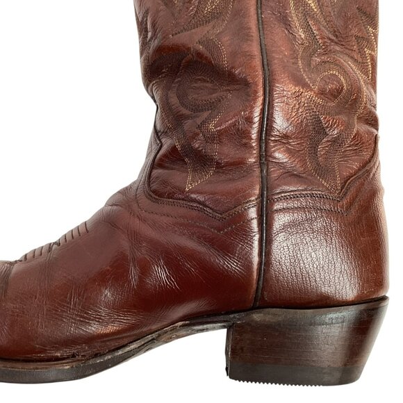 Dan Post Marlboro Western Style 2111 Mens 9D Leather Cowboy Boots Brown - Picture 6 of 12